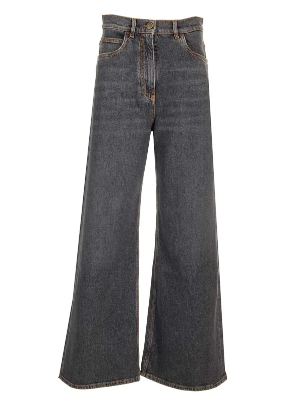 Wide Leg Jeans Grey sold by Wanan Luxury