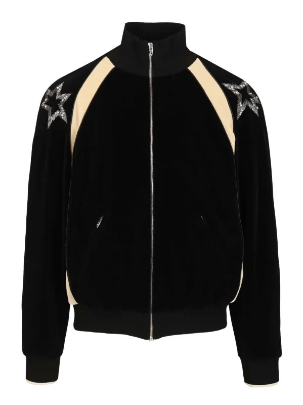 Cotton Blend Velvet Sports Jacket Jackets Black made by Valentino Garavani