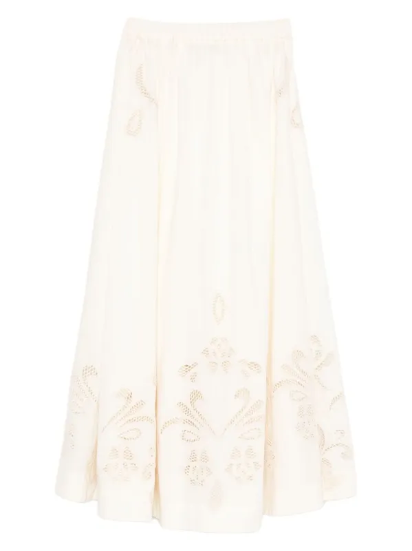 Embroidered Cotton Skirt made by Wanan Luxury