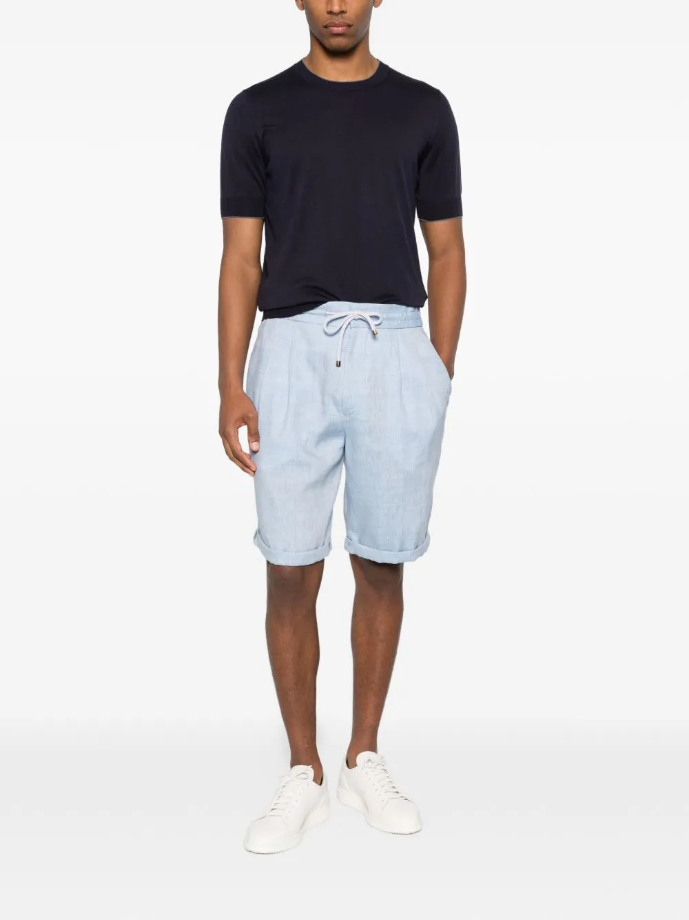 Linen Blend Shorts sold by Wanan Luxury product image thumbnail 4