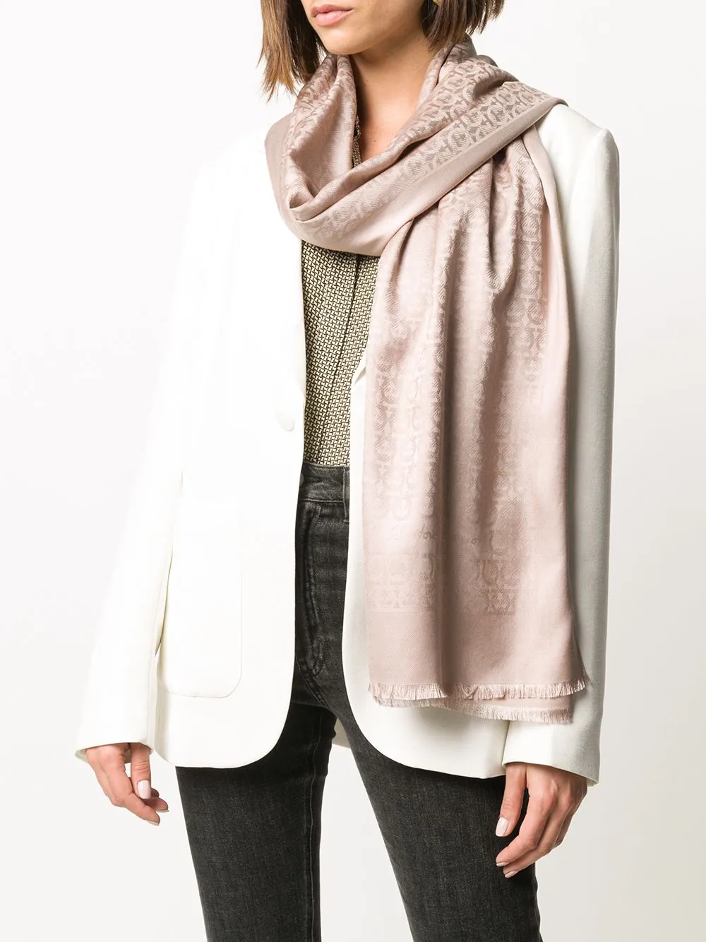 Gancini Silk And Wool Stole sold by Wanan Luxury product image thumbnail 3