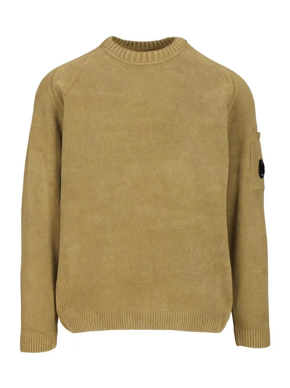 Cotton Chenille Sweater Sweatshirts Brown made by C.P. Company