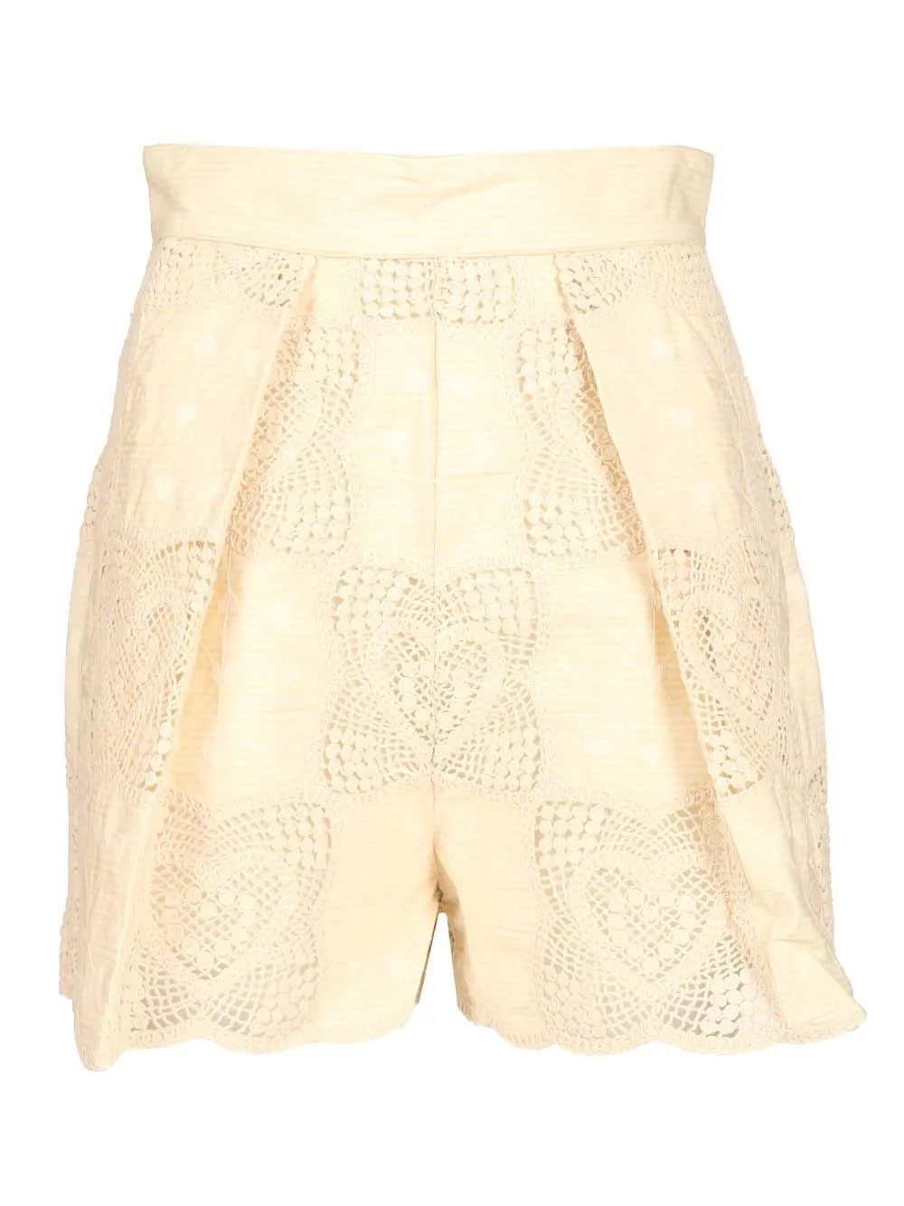 Wanderlust Tuck Short Trousers Beige sold by Wanan Luxury