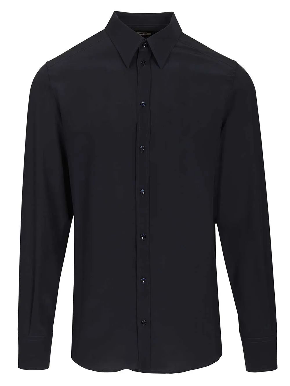 Formal Shirt In Silk Crepe De Chine Shirts Blue sold by Wanan Luxury