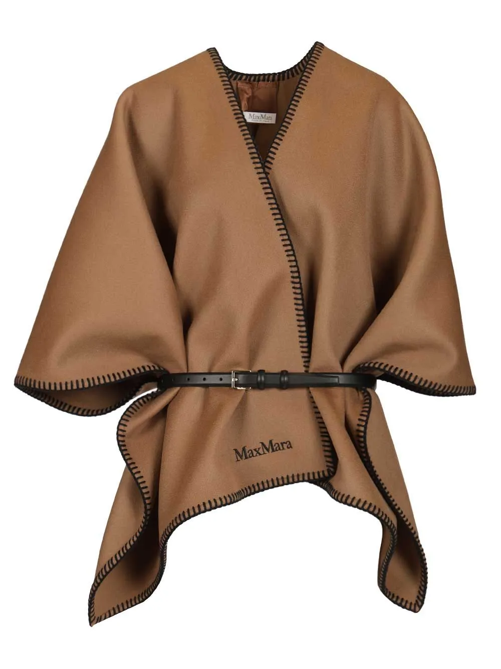 Wool And Cashmere Cape Coats Brown sold by Wanan Luxury