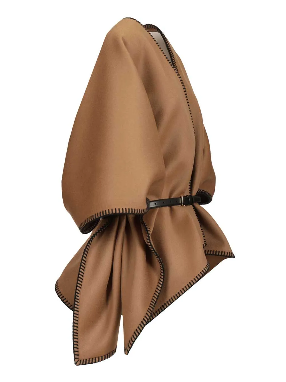 Wool And Cashmere Cape Coats Brown sold by Wanan Luxury product image thumbnail 3