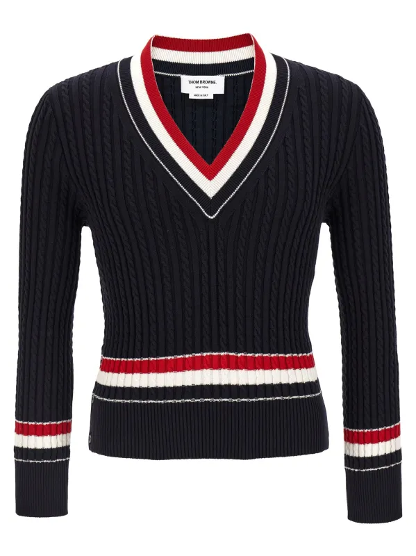 Rwb Intarsia Sweater Sweaters And Cardigans Blue made by Thom Browne
