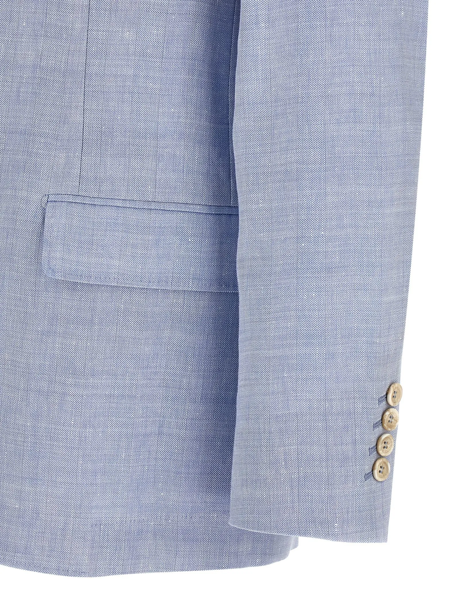 Linen And Wool Chevron Blazer Light Blue sold by Wanan Luxury product image thumbnail 4