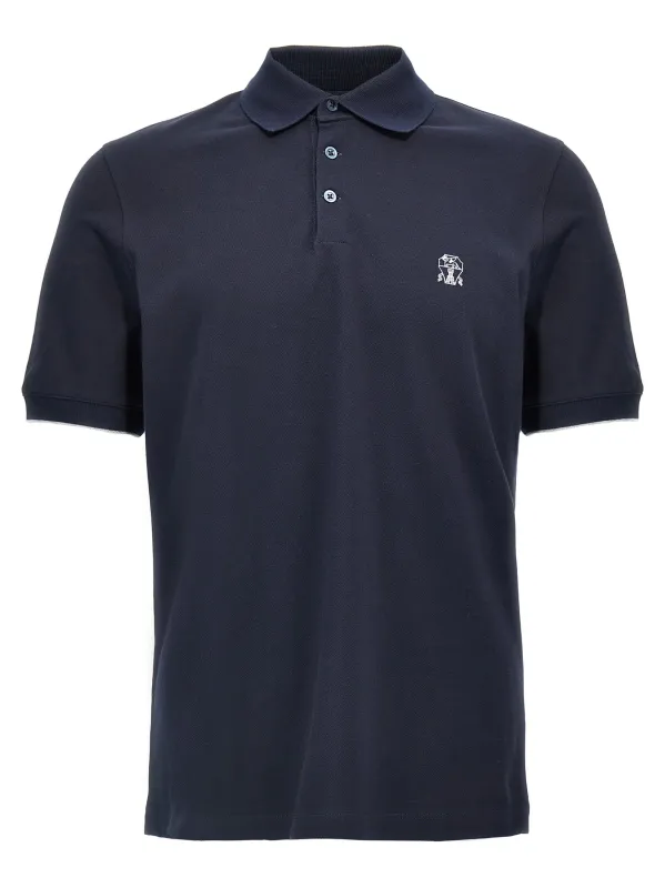 Logo Piqué Shirt Polo Blue sold by Wanan Luxury