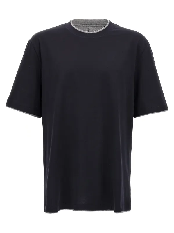 Double Layer T-Shirt Blue sold by Wanan Luxury