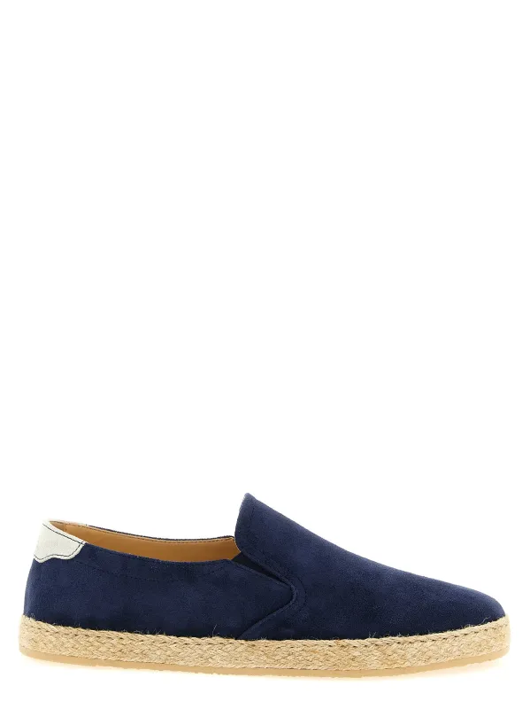 Suede Espadrilles Flat Shoes Blue sold by Wanan Luxury