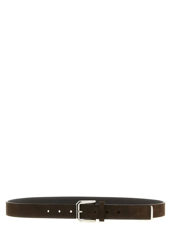 Inverted Leather Belt Belts Brown sold by Wanan Luxury