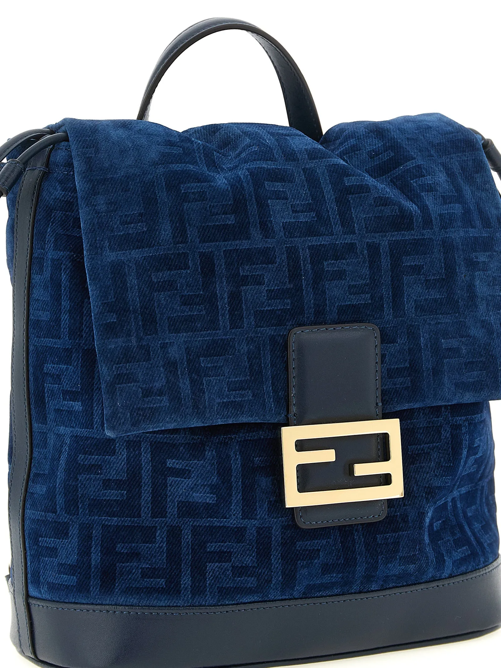 Ff Flocked Denim Backpack Backpacks & Travels Blue sold by Wanan Luxury product image thumbnail 3