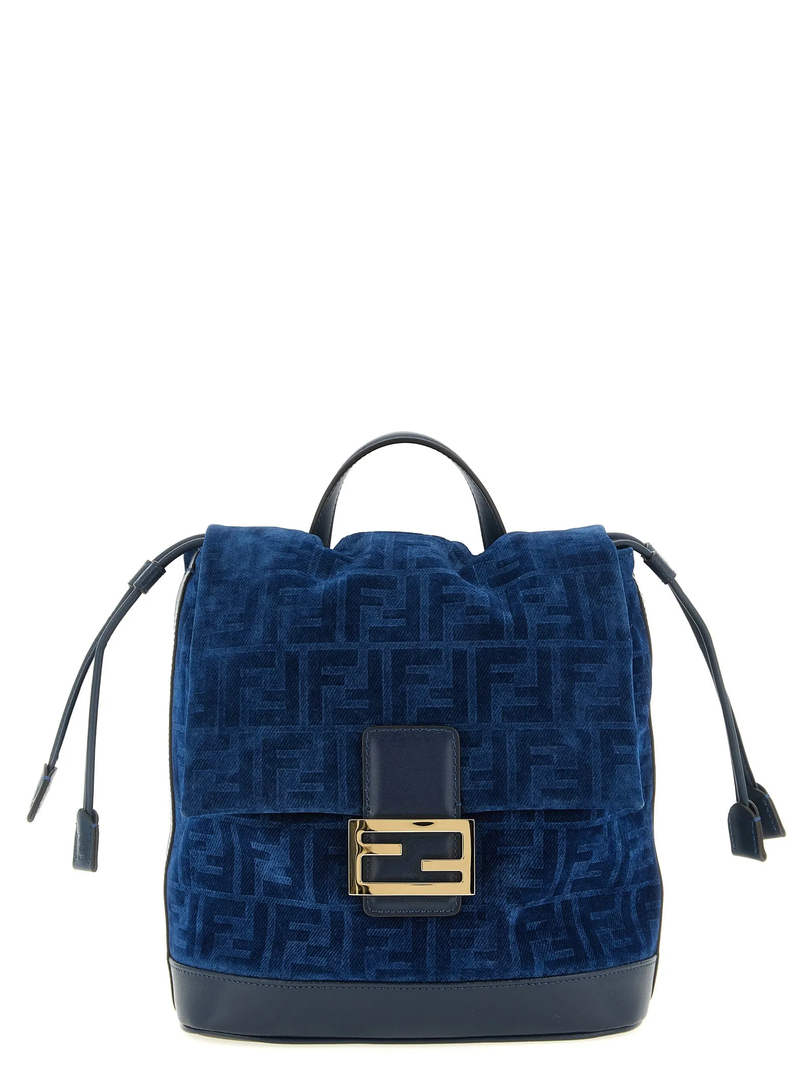 Ff Flocked Denim Backpack Backpacks & Travels Blue sold by Wanan Luxury