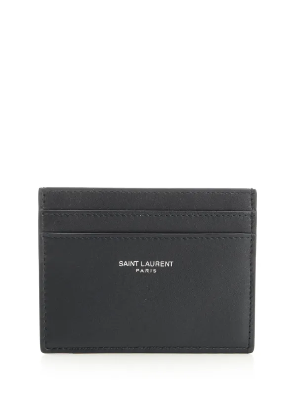Saint Laurent Paris Card Holder Wallets Blue made by Yves Saint Laurent