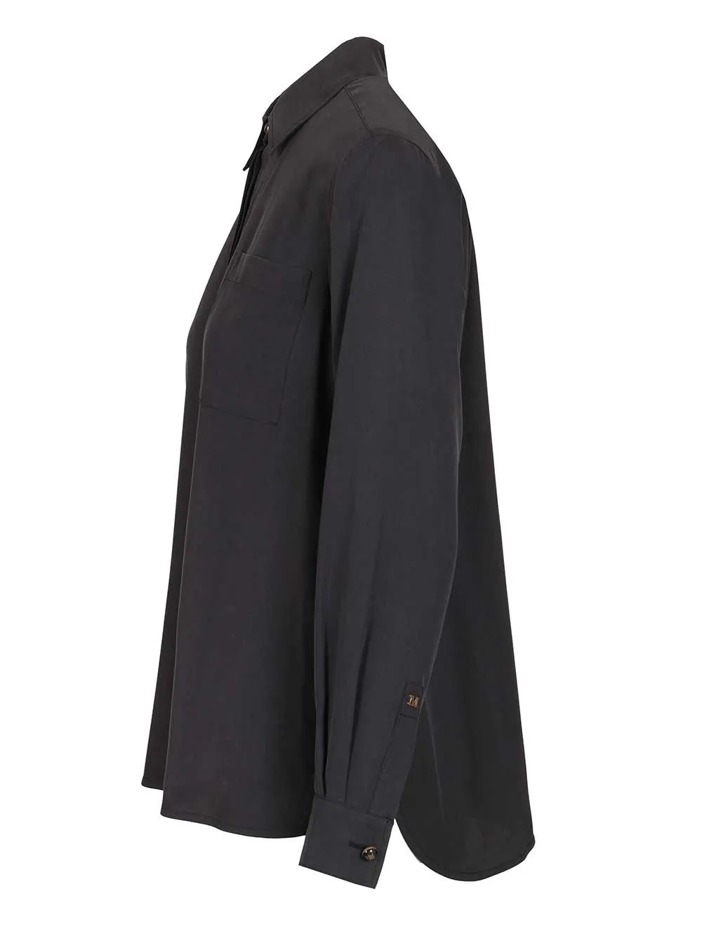 Siamese Shirt In Washed Silk Shirts Blue sold by Wanan Luxury product image thumbnail 3