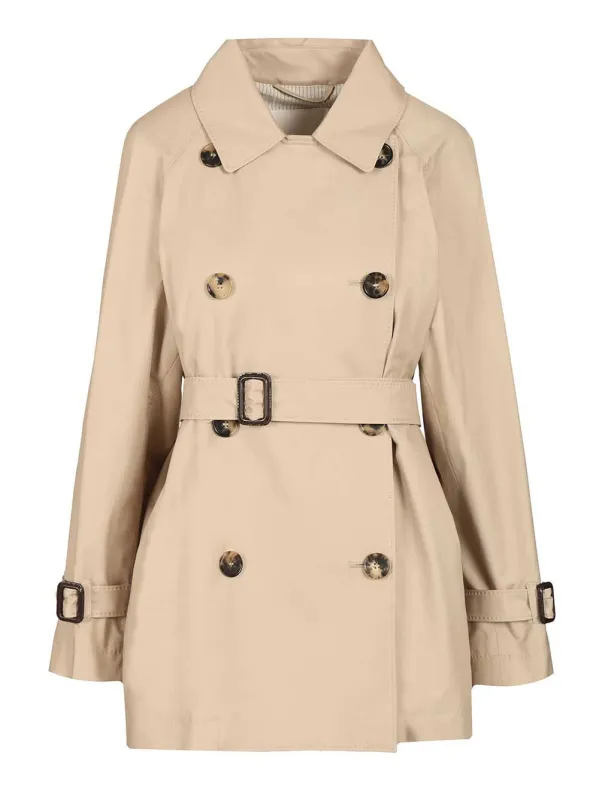 Short Double-Breasted Trench Coat Coats Beige sold by Wanan Luxury