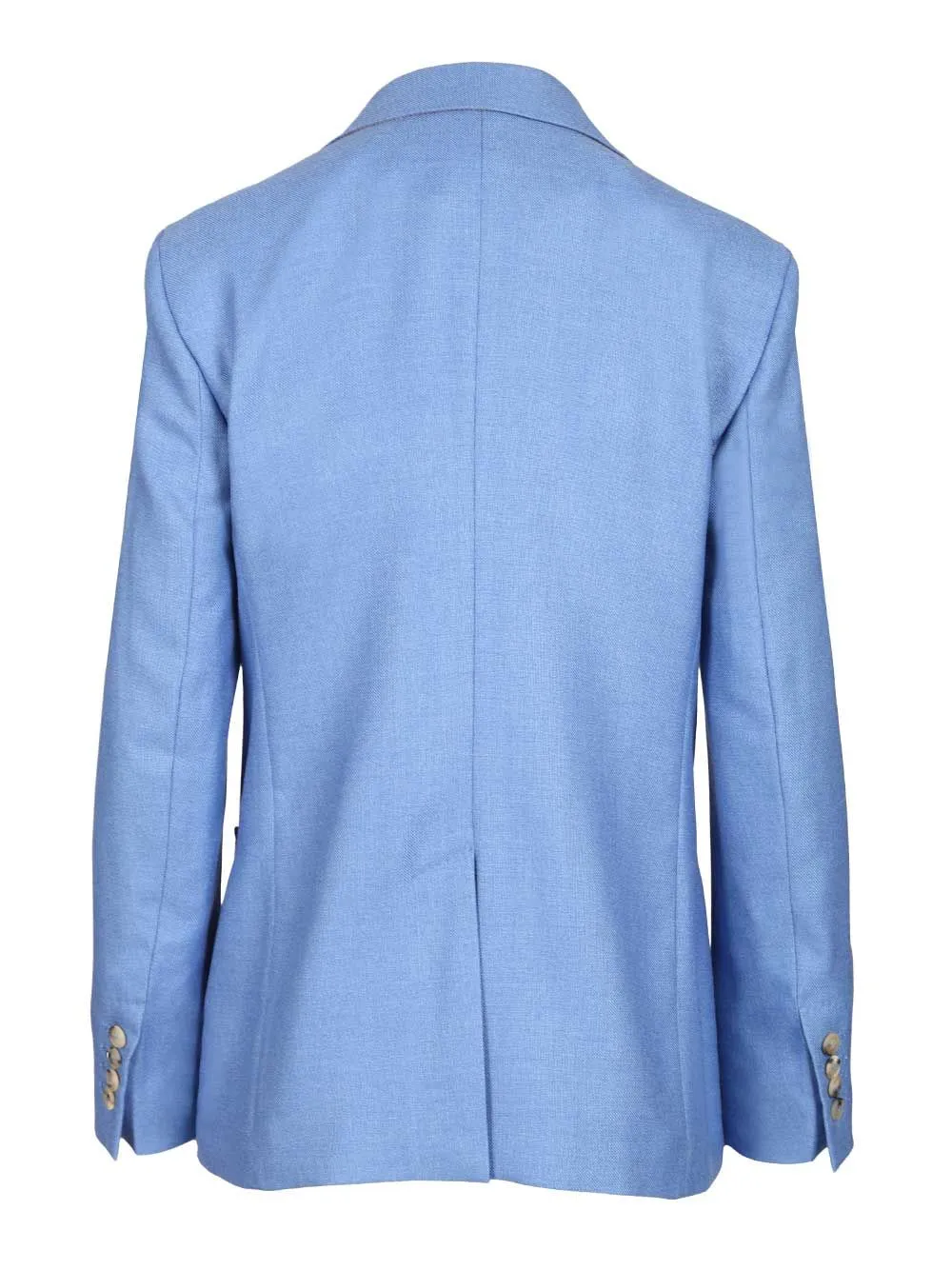Single-Breasted Wool And Silk Canvas Blazer Jackets Light Blue sold by Wanan Luxury product image thumbnail 2