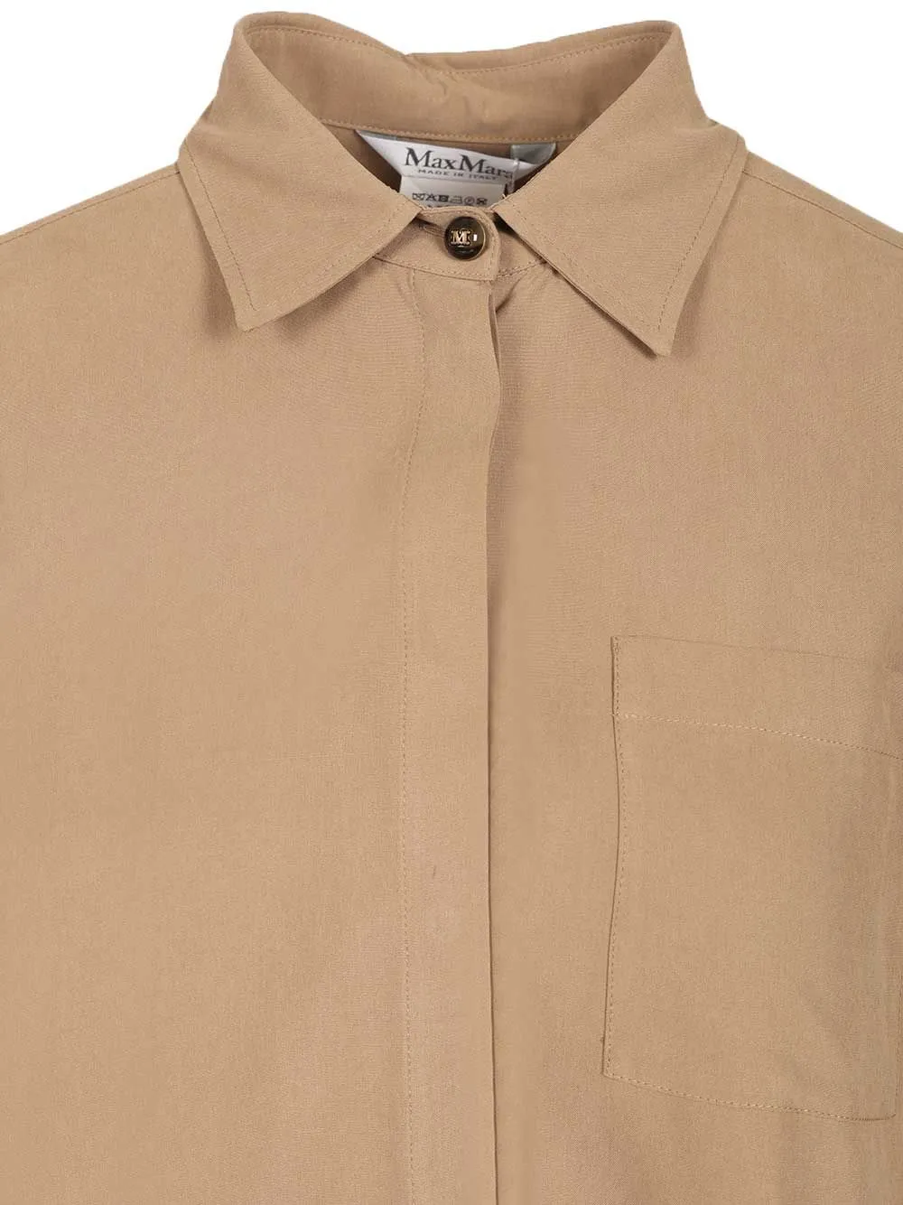 Siamese Shirt In Washed Silk Shirts Brown sold by Wanan Luxury product image thumbnail 4