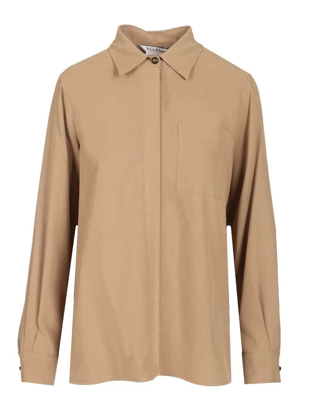 Siamese Shirt In Washed Silk Shirts Brown sold by Wanan Luxury