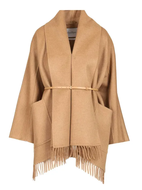 Camel Cardigan Coat Coats Beige made by MaxMara