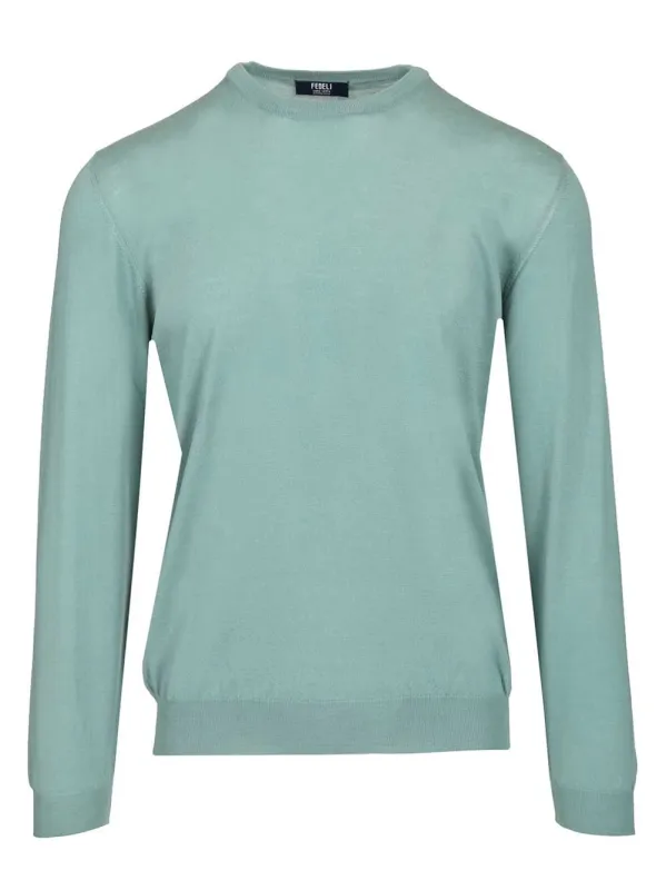 Long-Sleeved Sweater Knitwear Light Blue sold by Wanan Luxury