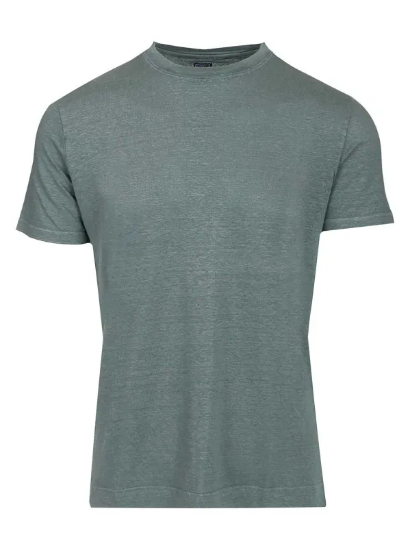 Crew Neck T-Shirt Green made by Fedeli