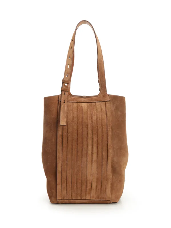 24/7 North South Bag In Suede Handbags Brown made by Golden Goose