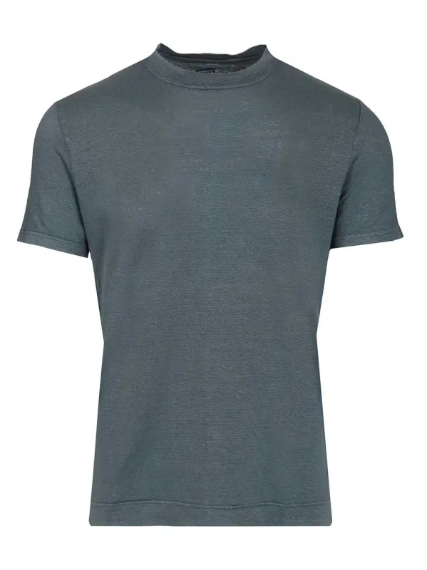 Crew Neck T-Shirt Blue sold by Wanan Luxury