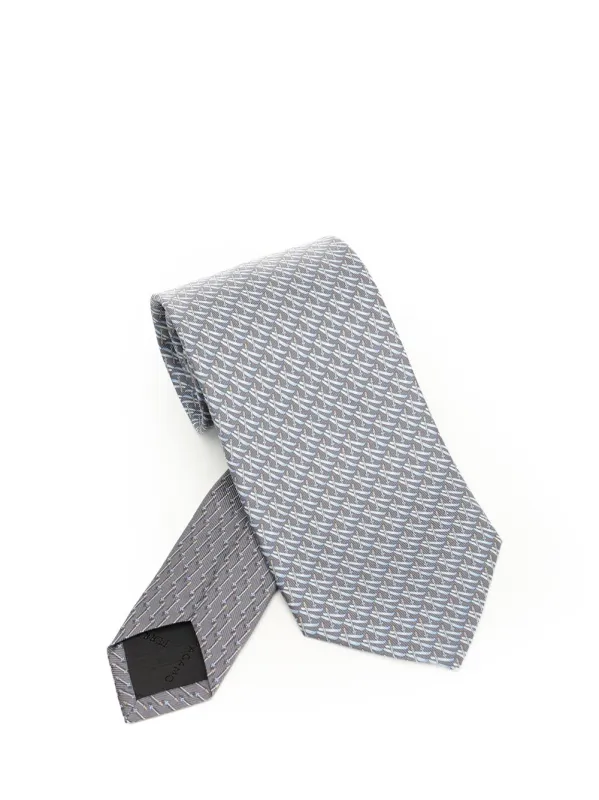 Silk Tie Scarves And Foulards Grey sold by Wanan Luxury