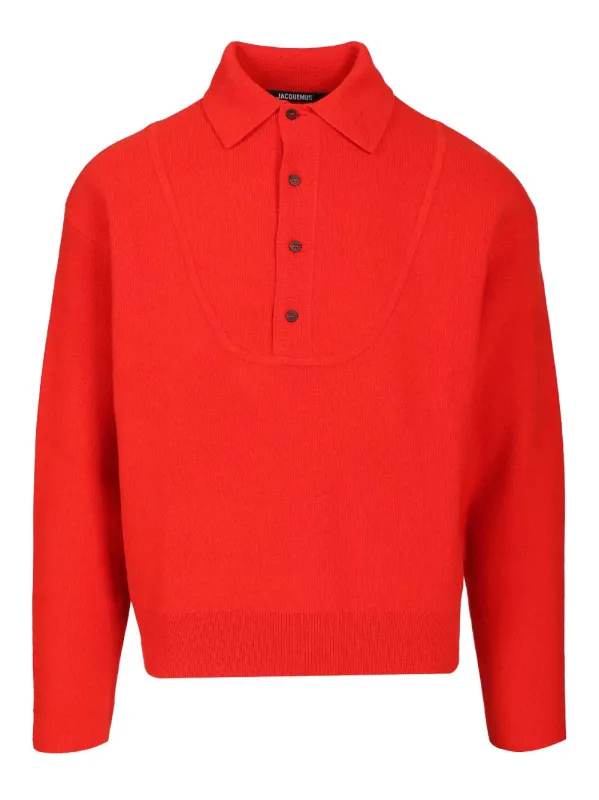 Merino Wool And Cashmere Polo Shirt Knitwear Red made by Jacquemus