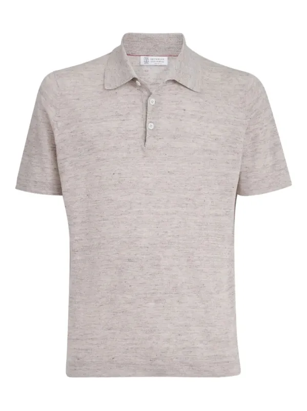 Linen And Cotton Knit Polo made by Brunello Cucinelli