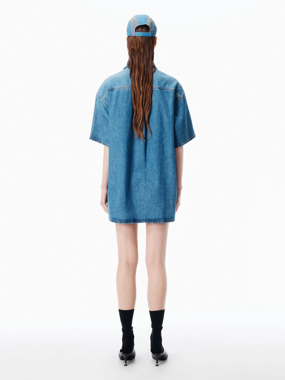 Boxy Denim Shirt Dress sold by Wanan Luxury product image thumbnail 3