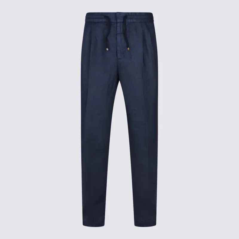 Trousers Blue And Green made by Brunello Cucinelli