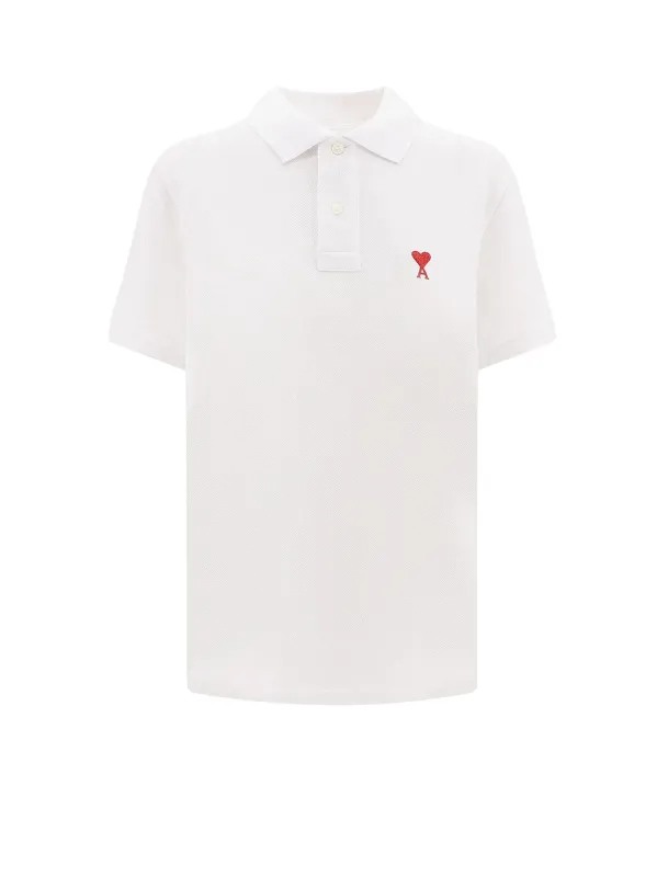 Cotton Polo Shirt With Iconic Embroidery made by Ami