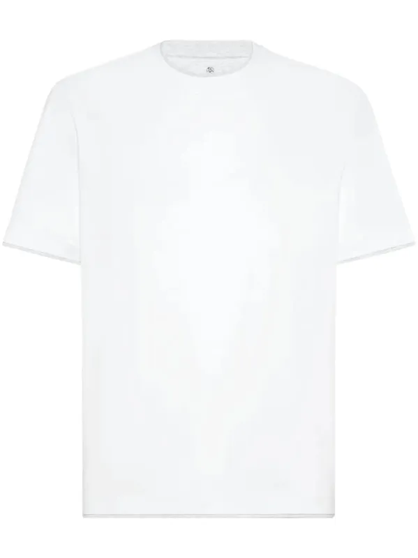 Cotton Jersey Crew Neck T-Shirt With Faux-Layering sold by Wanan Luxury