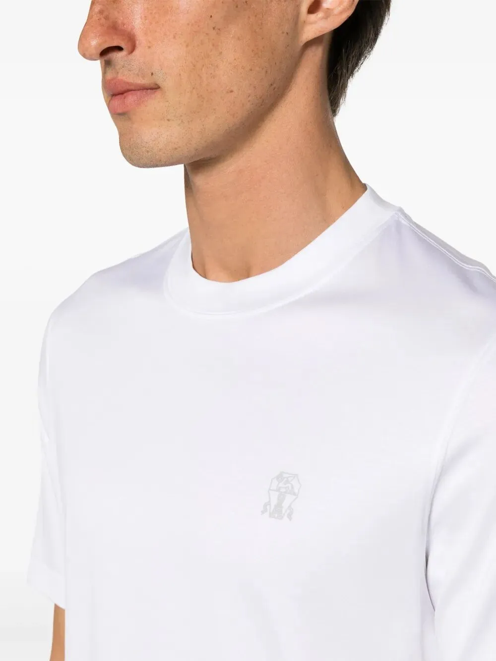 Cotton Jersey Crew Neck T-Shirt With Logo sold by Wanan Luxury product image thumbnail 4