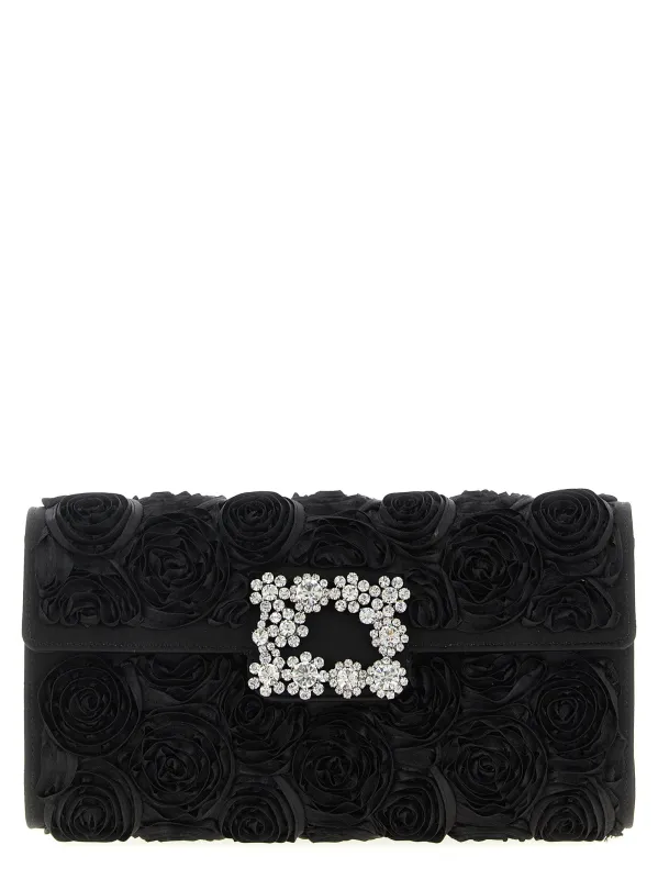 Efflorescence Clutch Black made by Roger Vivier