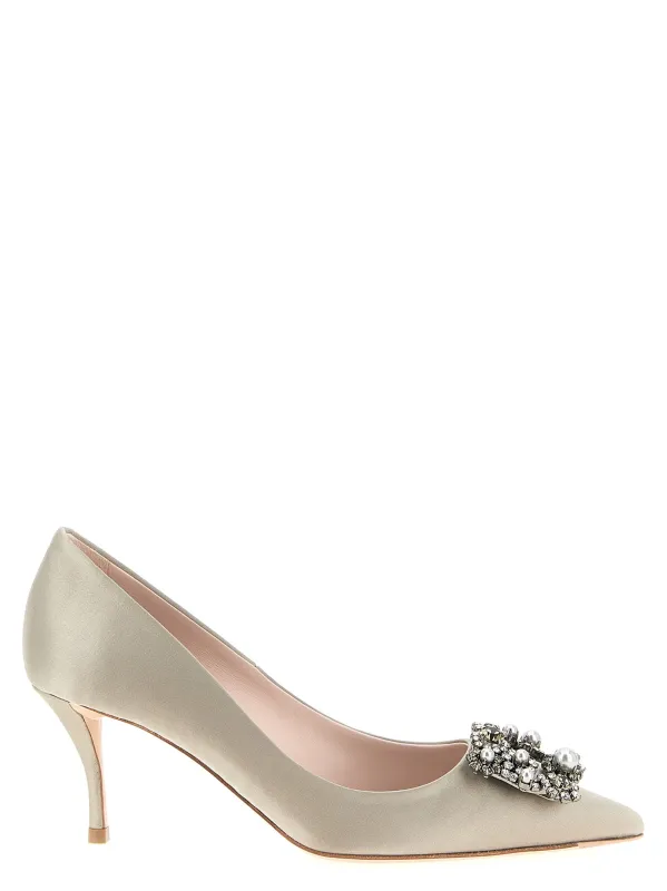 Flower Strass Pumps Gray made by Roger Vivier