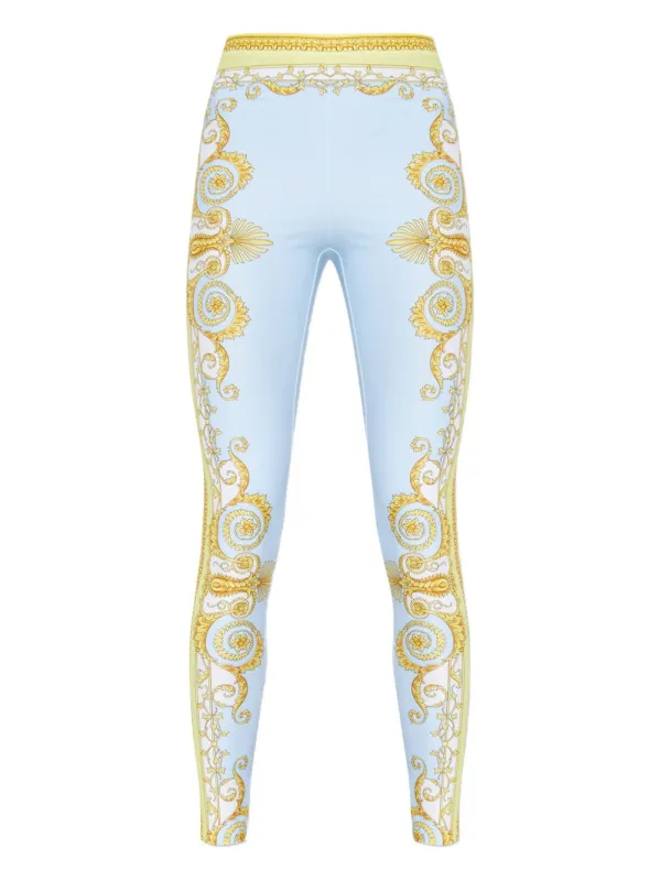 Barocco Print Leggings sold by Wanan Luxury