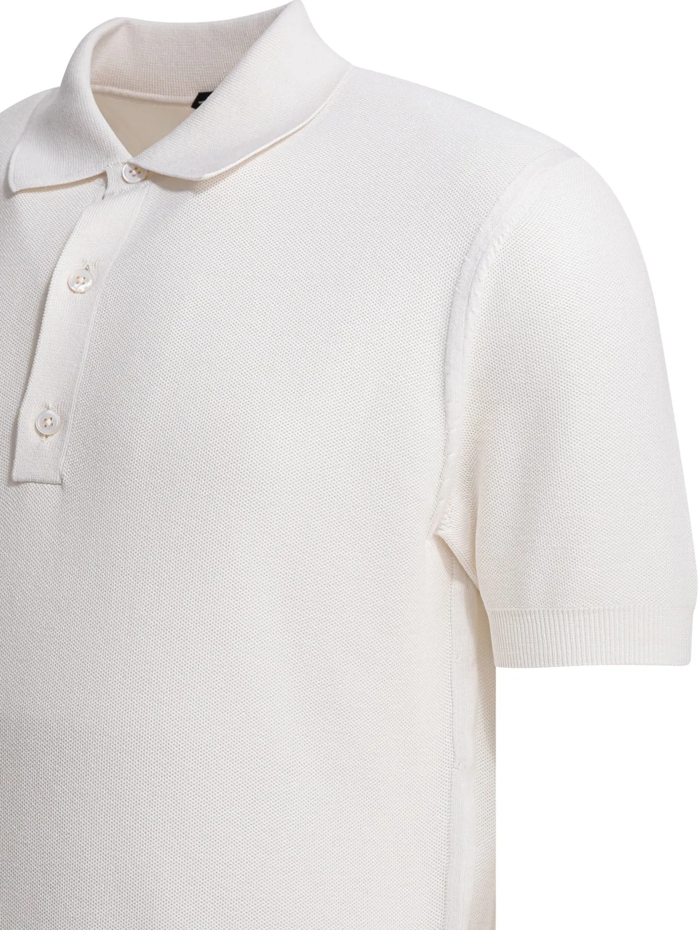 Silk And Cotton Pique Polo Shirt Polo Shirts White sold by Wanan Luxury product image thumbnail 4