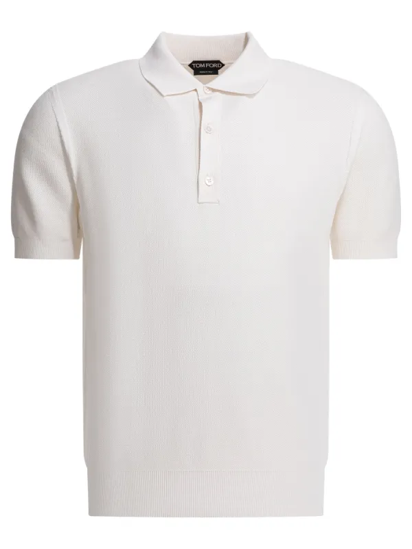 Silk And Cotton Pique Polo Shirt Polo Shirts White made by Tom Ford