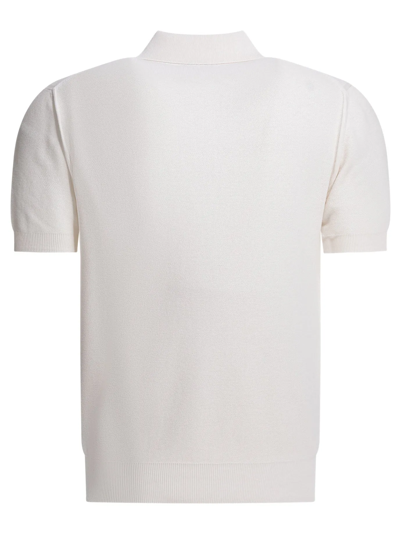 Silk And Cotton Pique Polo Shirt Polo Shirts White sold by Wanan Luxury product image thumbnail 2