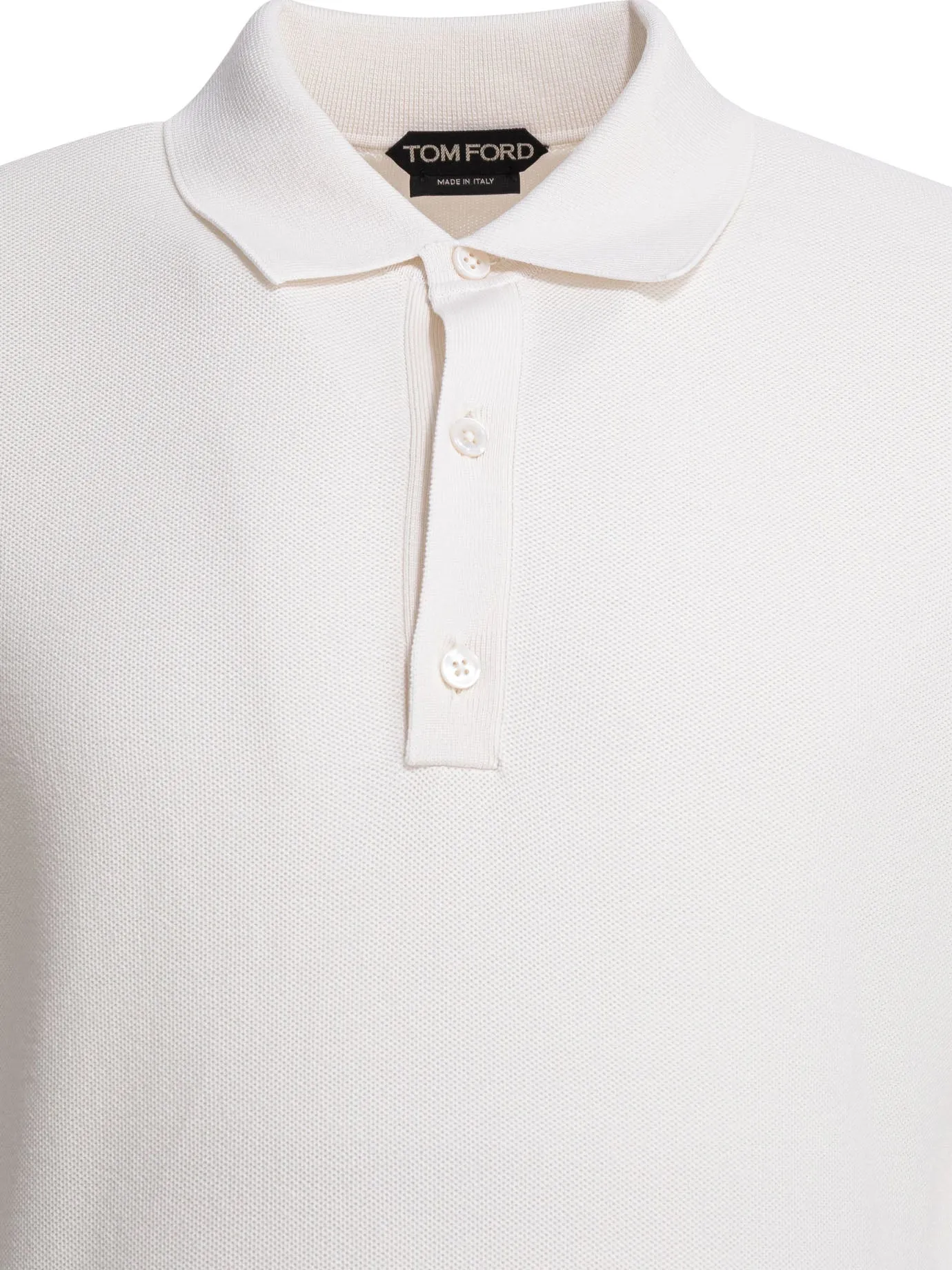 Silk And Cotton Pique Polo Shirt Polo Shirts White sold by Wanan Luxury product image thumbnail 3