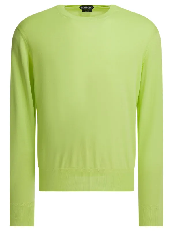 Cotton Crewneck Sweater Knitwear Green sold by Wanan Luxury