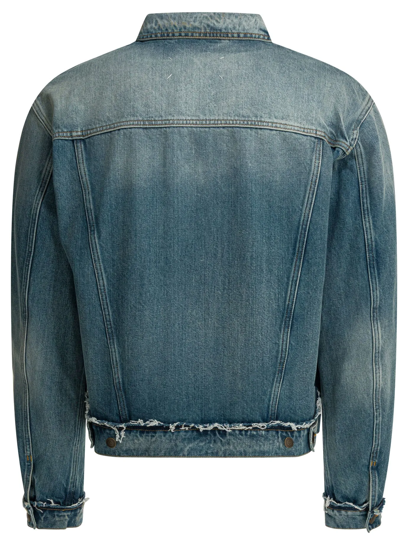 Worn Denim Efect Jacket Jackets And Coats Blue sold by Wanan Luxury product image thumbnail 2