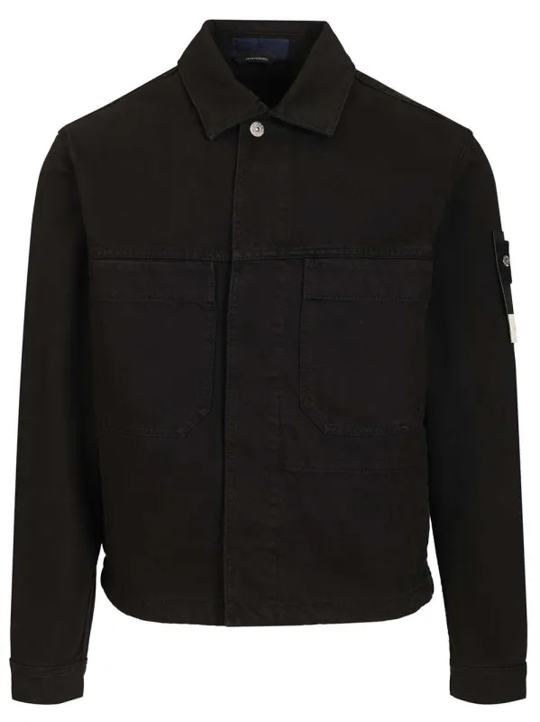 Biker Jacket Light Bull Denim-Tc, Garment Dyed Black Jackets Black sold by Wanan Luxury