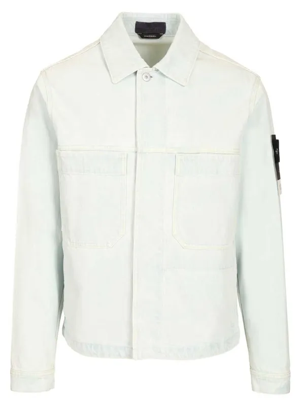 Biker Jacket Indigo Denim-Ultra Bleached Blue Extra Bleach Jackets Blue sold by Wanan Luxury