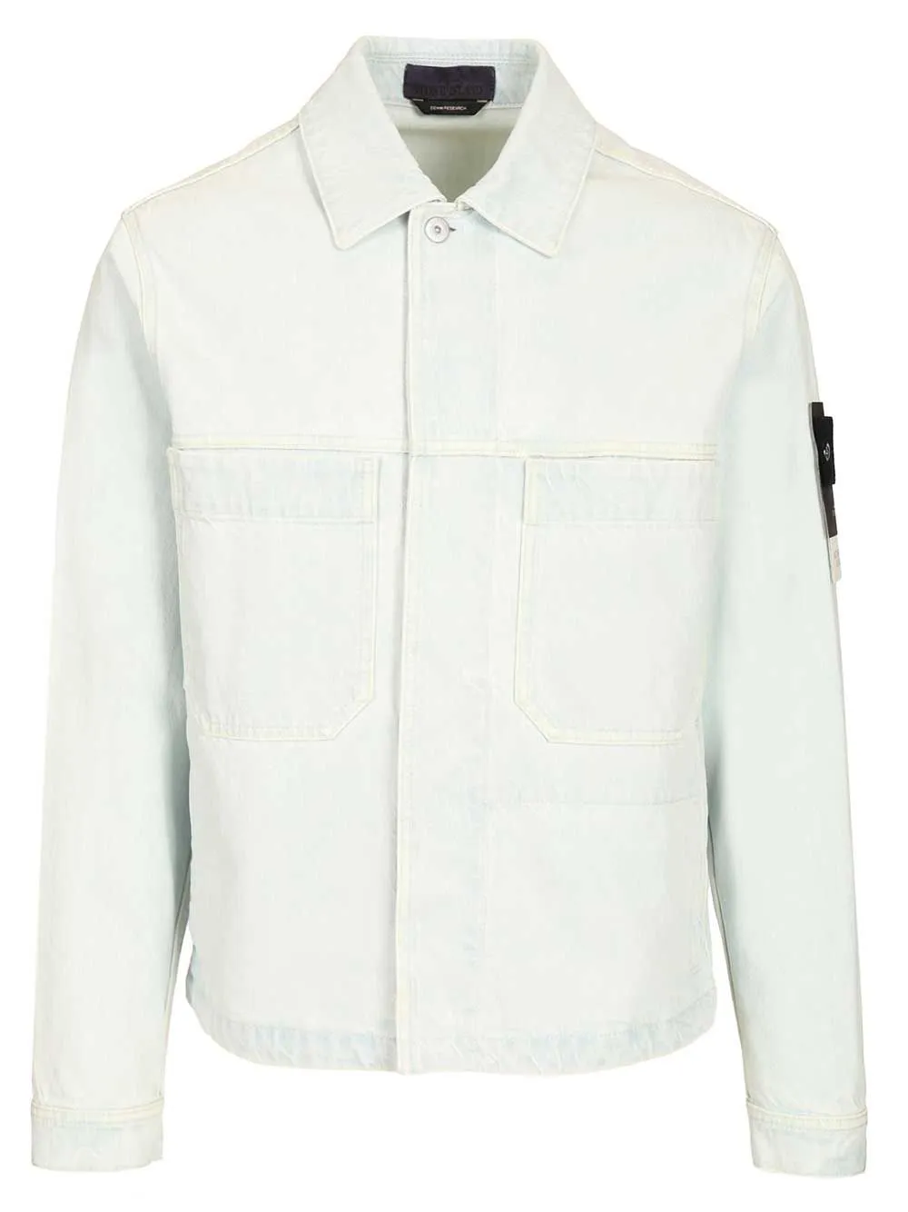 Biker Jacket Indigo Denim-Ultra Bleached Blue Extra Bleach Jackets Blue sold by Wanan Luxury