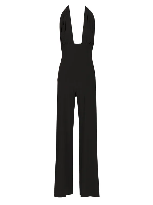 Straight Leg Jumpsuit Jewelry Black made by Norma Kamali